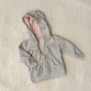 CARTERS Gray & Pink Hoodie — size 3-6 months